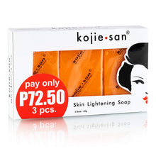 Load image into Gallery viewer, Original Kojie San Skin Brightening Kojic Acid Brightening Soap 3 x 65g (195g)
